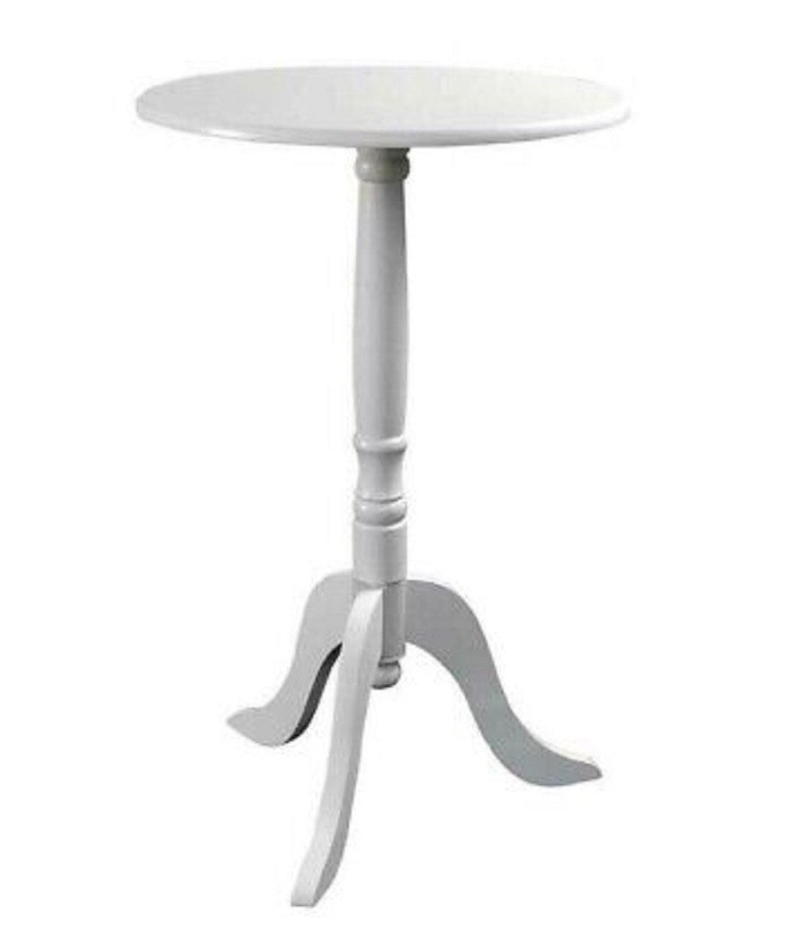 Tavolo Tavolino 50x45cm Legno Tondo Bianco Moderno Classico Shabby Chic 689307         