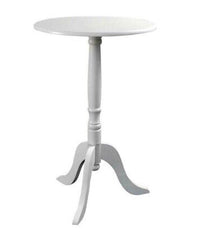 Tavolo Tavolino 50x45cm Legno Tondo Bianco Moderno Classico Shabby Chic 689307         