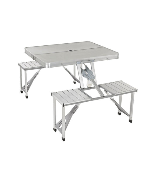 Tavolo Tavolino Valigetta Sgabelli Pieghevole Campeggio Mare Spiaggia Alluminio         