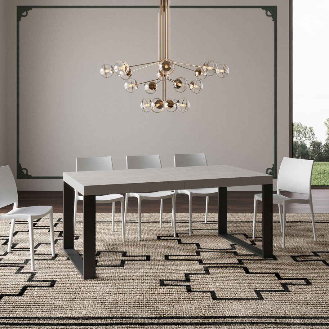 Tavolo allungabile 200/304x90 cm Tecno cashmere gambe antracite