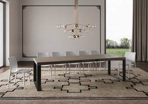 Tavolo allungabile 200/304x90 cm Tecno tortora gambe antracite