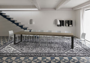 Tavolo allungabile 140/400x90 cm Tecno Premium tortora gambe antracite