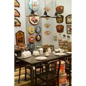 Tavolo top ferro bristol cm 160x80h76 marrone