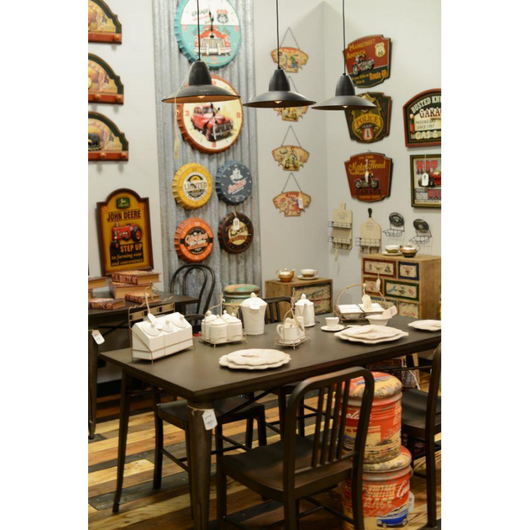 Tavolo top ferro bristol cm 160x80h76 marrone