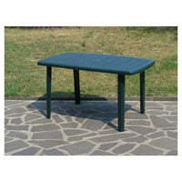 Trade Shop - Tavolo Verde Da Esterno 140x90cm Plastica Resistente Per Patio Giardino Terrazza 023542 -        