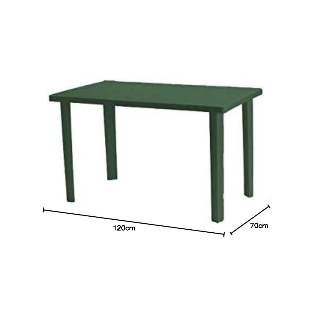 Trade Shop - Tavolo Verde Rettangolare Da Giardino 120x70 Cm Perfetto Per Spazio Esterno 016302 -        