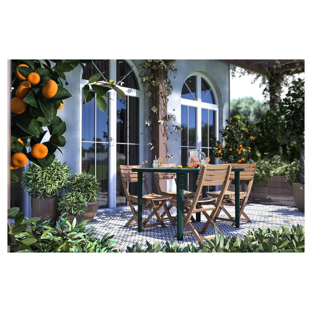 Trade Shop - Tavolo Verde Rettangolare Da Giardino 120x70 Cm Perfetto Per Spazio Esterno 016302 -        