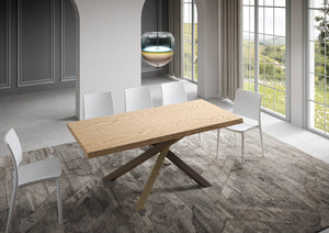 Tavolo allungabile 90x200/300 cm Versalux scortecciato rovere gambe 4/C