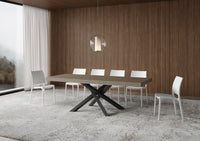 Tavolo allungabile 120/380x90 cm Volantis Premium tortora gambe antracite