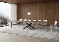 Tavolo allungabile 120/380x90 cm Volantis Premium tortora gambe antracite