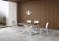 Tavolo allungabile 90x120/380 cm Volantis Premium tortora telaio bianco