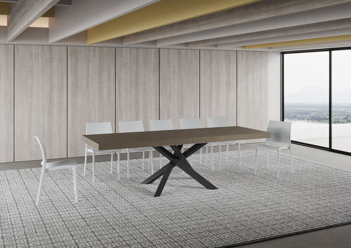 Tavolo allungabile 160/420x90 cm Volantis Premium tortora gambe antracite