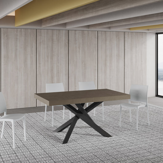 Tavolo allungabile 160/264x90 cm Volantis Premium tortora gambe antracite