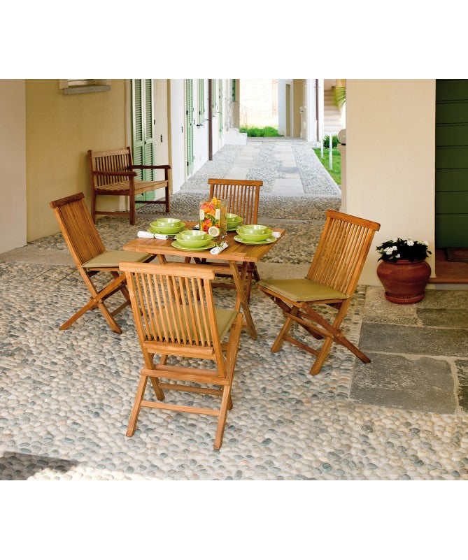 Tavolo Vulcano quadrato MOIA in legno teak - 80 cm