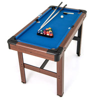 Tavolo da biliardo 122cm con set completo di palline 2 steccette 2 gessi, Tavolo da gioco da biliardo in legno Blu-Stanza dei giochi