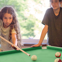 Tavolo da biliardo pieghevole da 122 cm con set di accessori bambini e adulti, Tavolo da gioco portatile con 2 stecche Verde-Stanza dei giochi