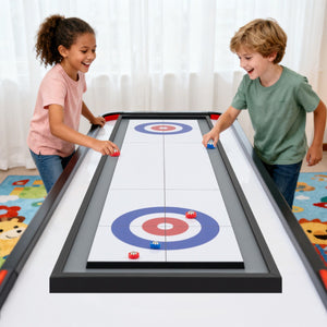 Shuffleboard da tavolo gioco da tavolo 2 in 1 con 8 dischi set combinato portatile in legno, Shuffleboard gioco per adulti-Stanza dei giochi
