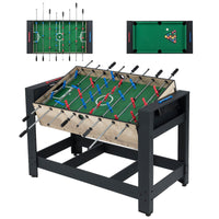 Tavolo foosball e biliardo combo con gambe da interno per casa, Tavolo multi-gioco 2-in-1 con rotazione Nero-Stanza dei giochi