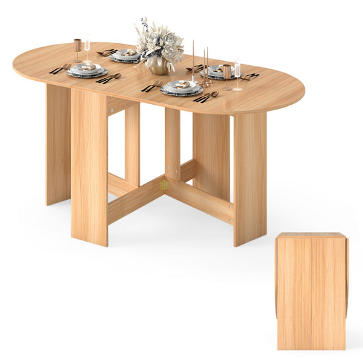 Tavolo pieghevole da pranzo da lavoro multiuso design moderno, Tavolo con 163 x 80 x 75 cm Legno naturale-Tavoli da pranzo