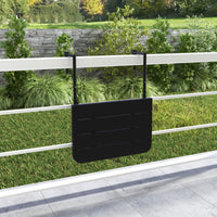 Tavolo pieghevole per ringhiera con altezza regolabile a 3 livelli, Tavolo di servizio per interni esterni Nero-Tavolini per laptop