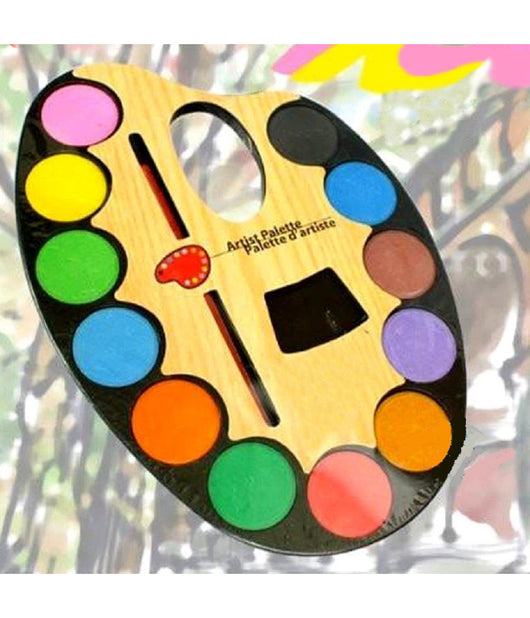 Tavolozza Per Pittura Acquerelli Pennelli Scuola Hobby Set Acquerelli 12 Colori         