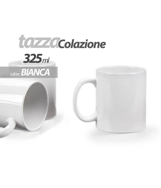 Tazza Bianca Mug 325ml Latte Caffè Cappuccino Tazzone Colazione Classico 613166         