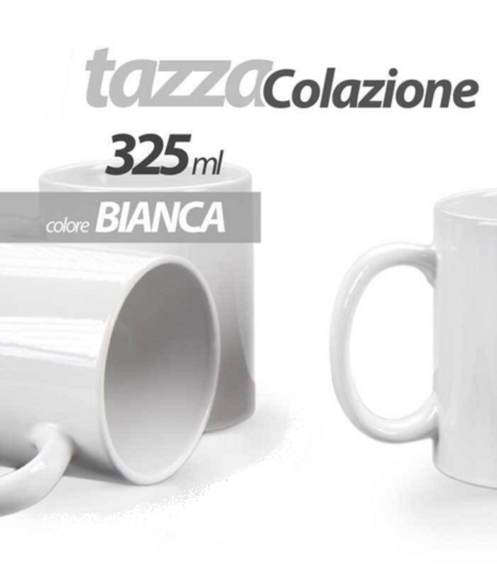 Tazza Bianca Mug 325ml Latte Caffè Cappuccino Tazzone Colazione Classico 613166         
