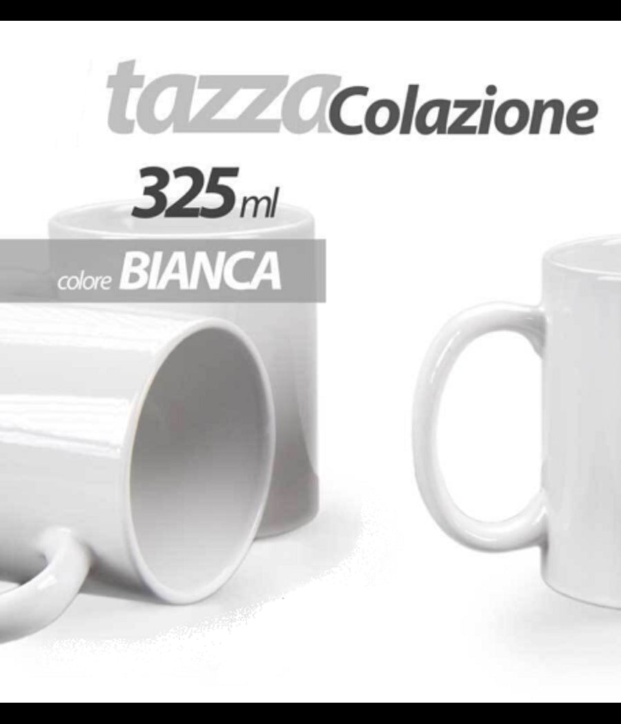 Tazza Bianca Mug 325ml Latte Caffè Cappuccino Tazzone Colazione Classico 613166         