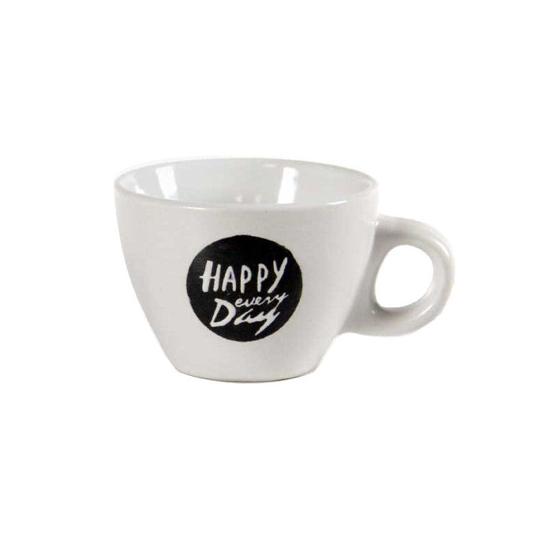 Tazza Caffe Ceramica Happy Day Pz 6 Bellintavola