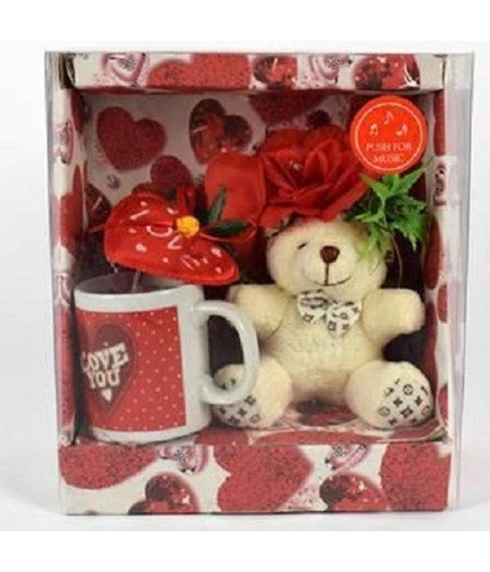 Tazza Con Orsetto Fiore E Musica Idea Regalo San Valentino Confezione Assortite         