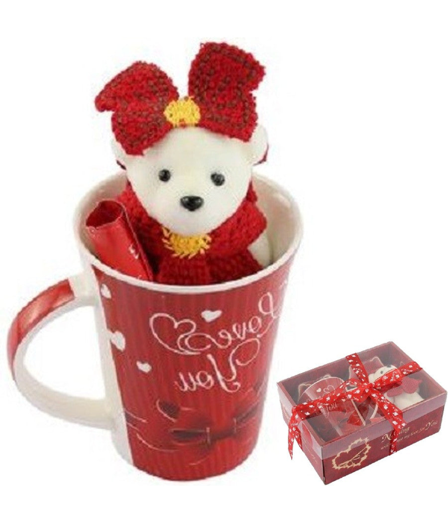 Tazza Con Peluche Orsetta Bianca In Confezione Regalo Per San Valentino 63299         
