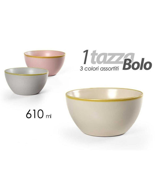 Tazza Da Colazione In Ceramica Decorata 14x7 Cm 610 Ml 3 Colori Assortiti 817342         