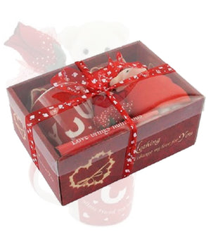 Tazza Orsetto Bianco In Peluche Fiore Confezione Regalo Per San Valentino 63298         