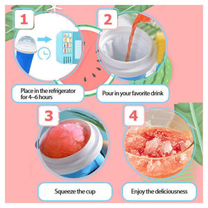 Trade Shop - Tazza Per Granita Di Ghiaccio Magica Congelata Rapida In Silicone Con Cucchiaino -