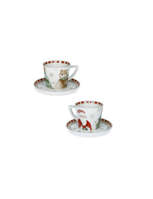 TAZZINA CAFFE' RACCONTI SET 2 PZ NEW BONE   CHINA