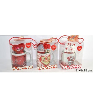 Tazzone Tazza Con Idee Regali San Valentino 11x8x15cm Confezione In Vari Modelli         