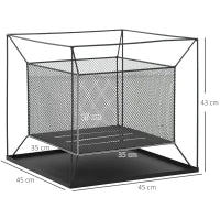 Braciere da Giardino a Legna Portatile con Attizzatoio 45x45x43cm Nero