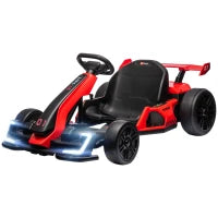 Go Kart Elettrico per Bambini 6-12 Anni 24V 12km/h con Seggiolino Regolabile, Rosso