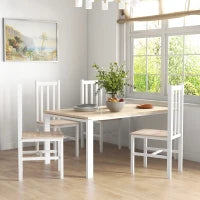 Set di 4 Sedie da Cucina Sedie da Pranzo, Legno Massiccio, Design Moderno, 38,5 cm x 47,5 cm x 99 cm, Naturale