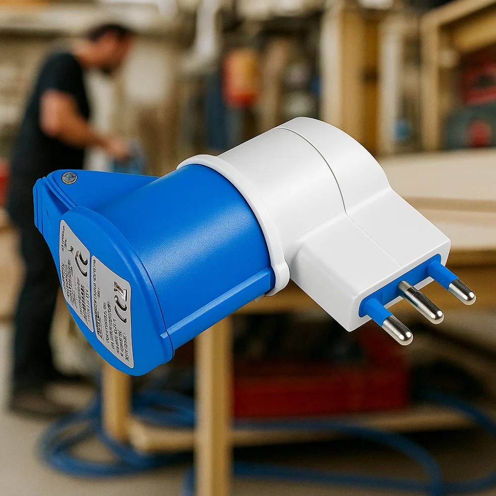Ecova 20552 adattatore industriale con spina italiana 16a presa cee 2p+t