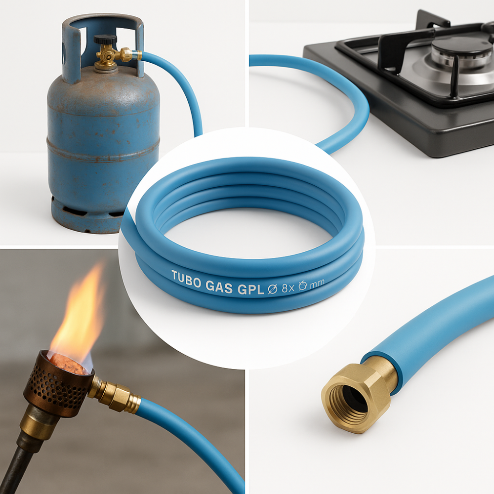 Tubo flessibile in gomma per gas gpl per impianti sicuri *** lunghezza metri 10, confezione 1