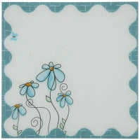 Lavagna In Vetro con Pennarello Flower Cm 50X1X50