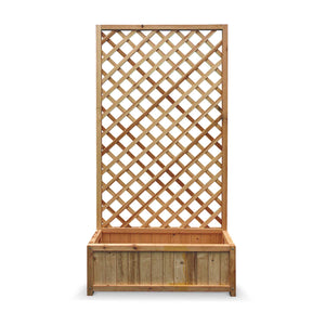 Dorothy - Fioriera in legno di cedro impregnato con spalliera H180 cm - ebony