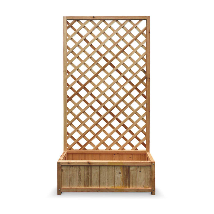 Dorothy - Fioriera in legno di cedro impregnato con spalliera H180 cm - ebony