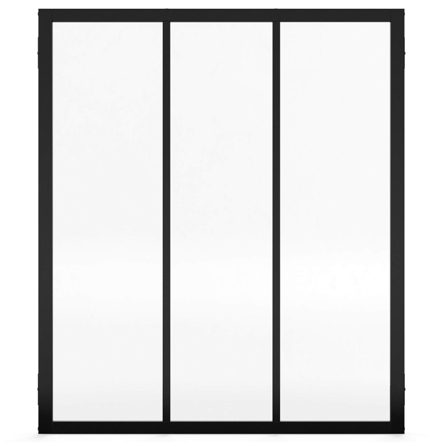 IDMarket - Techo de cristal de 3 hojas 93x108 cm en metal negro