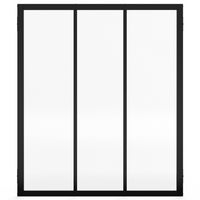 IDMarket - Techo de cristal de 3 hojas 93x108 cm en metal negro
