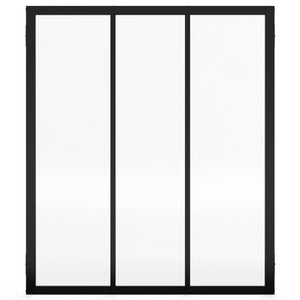 IDMarket - Techo de cristal de 3 hojas 93x108 cm en metal negro