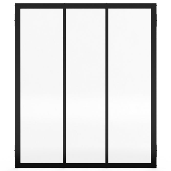 IDMarket - Techo de cristal de 3 hojas 93x108 cm en metal negro