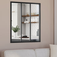 IDMarket - Techo de cristal de 3 hojas 93x108 cm en metal negro