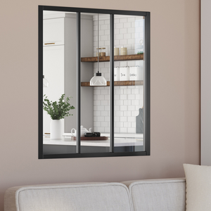 IDMarket - Techo de cristal de 3 hojas 93x108 cm en metal negro